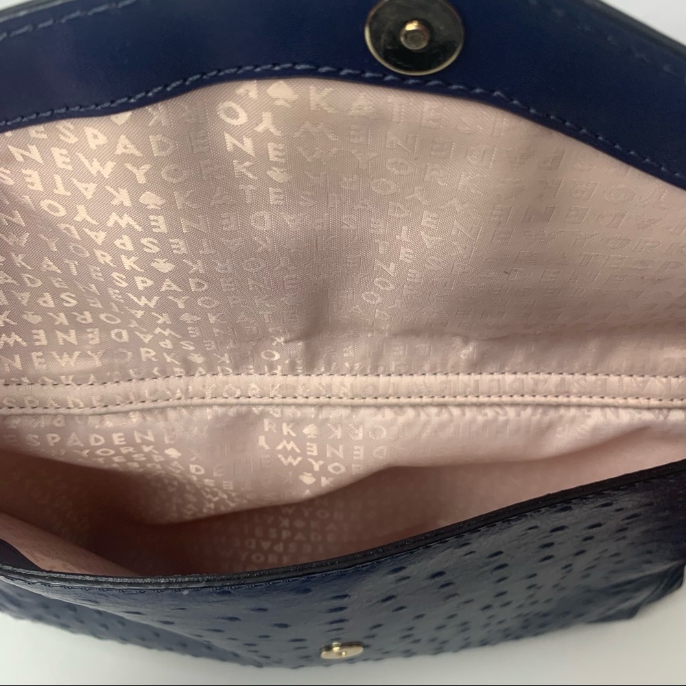 Kate Spade a la vita ostrich halsey Large Navy Leather Bag - Picture 12 of 16